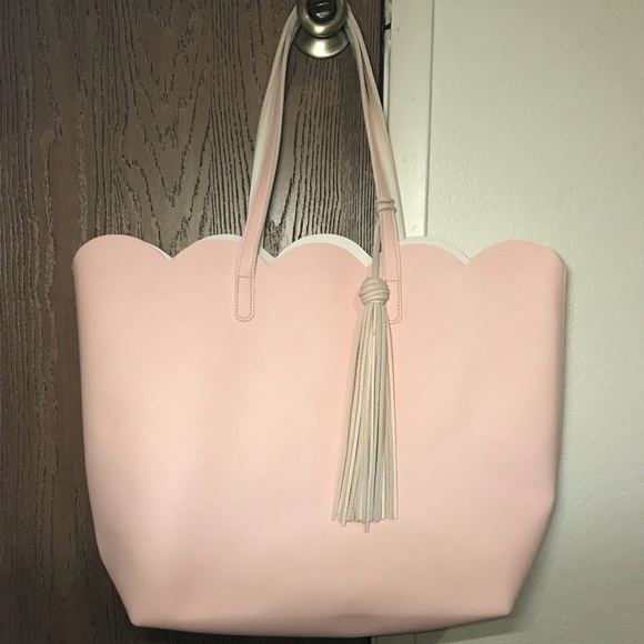 Handbags - Large Pink Tote with tassel